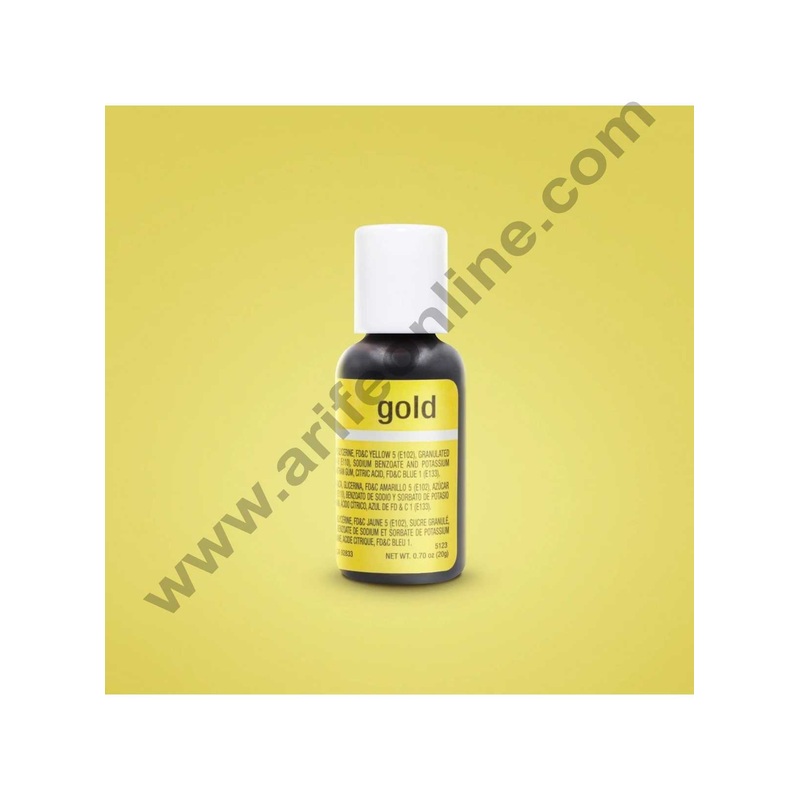 Chefmaster Liqua-Gel Gold .70 oz Food Color (20g)