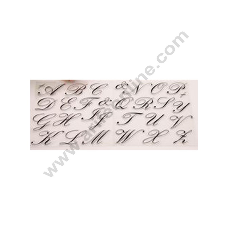 Cake Decor 1pc Silicone Cursive Alphabet Scrapbook Diy Rubber Stamp Clear Stamp Transparent Stamp Handmade Card Stamp
