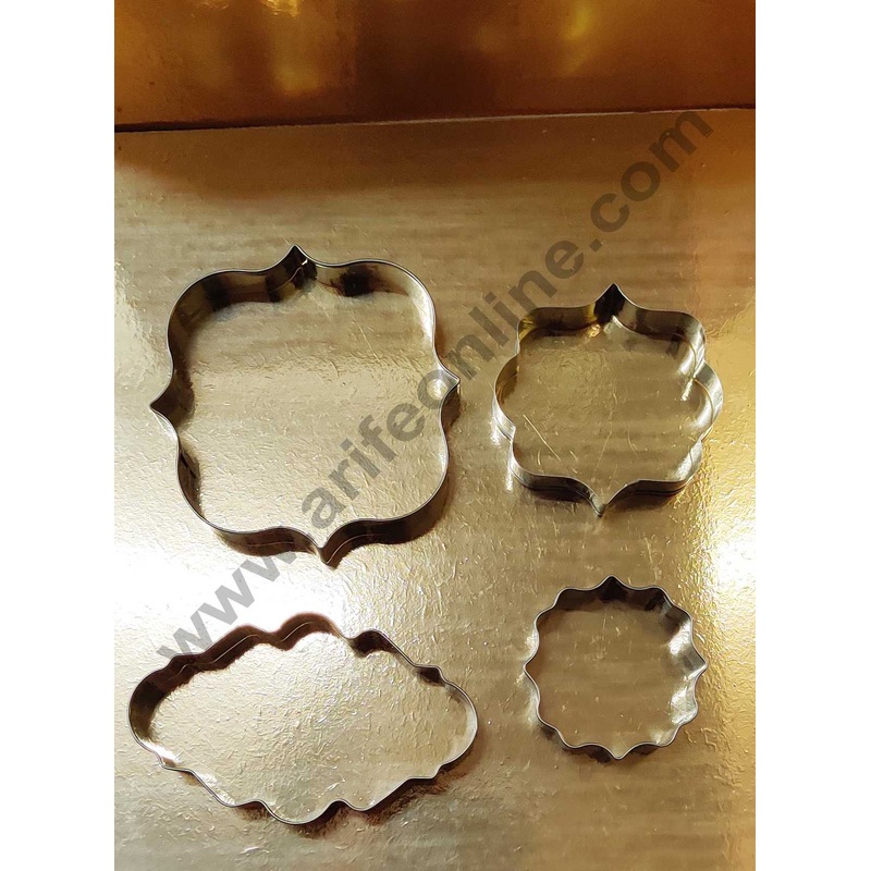 Cake Decor 4Pcs Frame Shape Stainless Steel Cookie Cutter, Cutter Bakeware Mould Biscuit