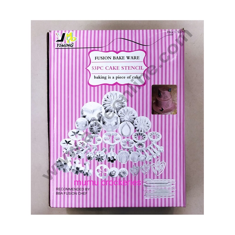 Cake Decor 53 pcs / Set Fondant Tool Set Cake Flower Presser pastry Decorating Stencil Kitchen Bakery Tool Set
