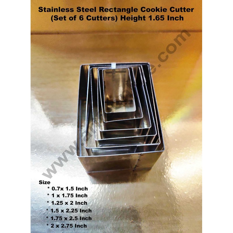 Cake Decor 6Pcs Rectangle Shape Stainless Steel Cookie Cutter, Cutter Bakeware Mould Biscuit