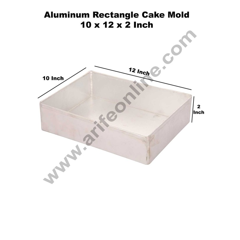 Cake Decor Aluminum Rectangle Cake Mould - 10 x 12 x 2 Inch