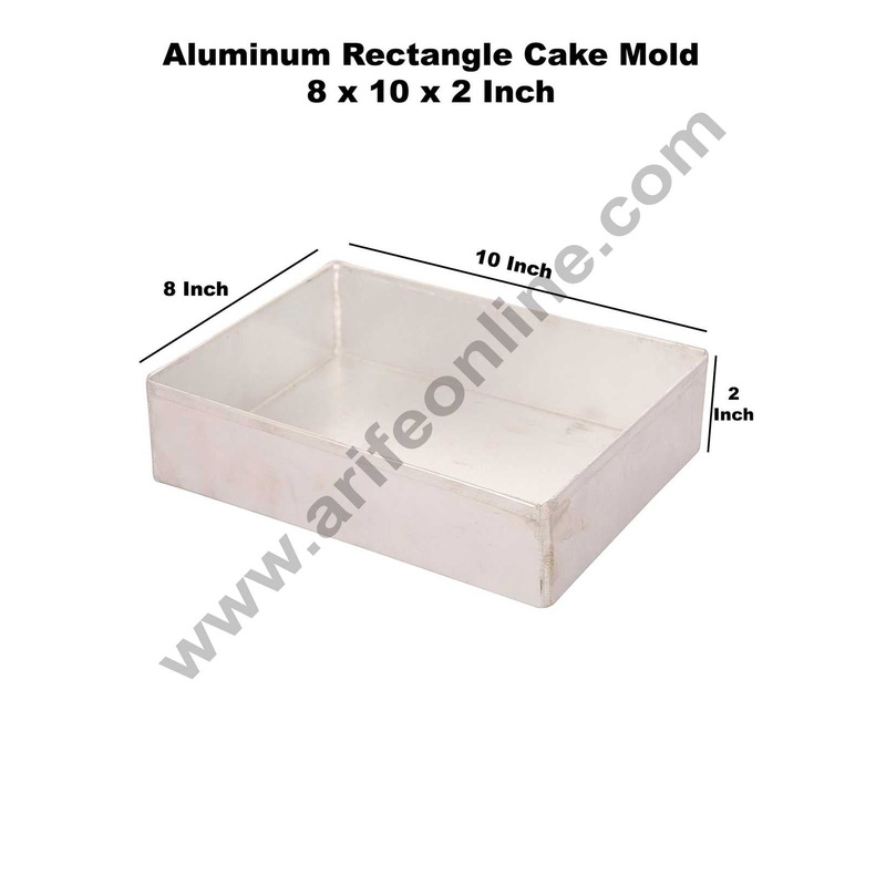 Cake Decor Aluminum Rectangle Cake Mould - 8 x 10 x 2 Inch