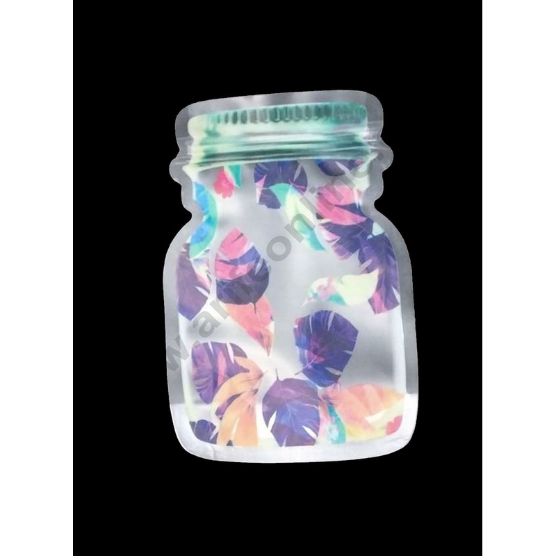 Cake Decor Big Bottle Shape Plastics Printed Juice Pouch Random Color (Pack of 10)