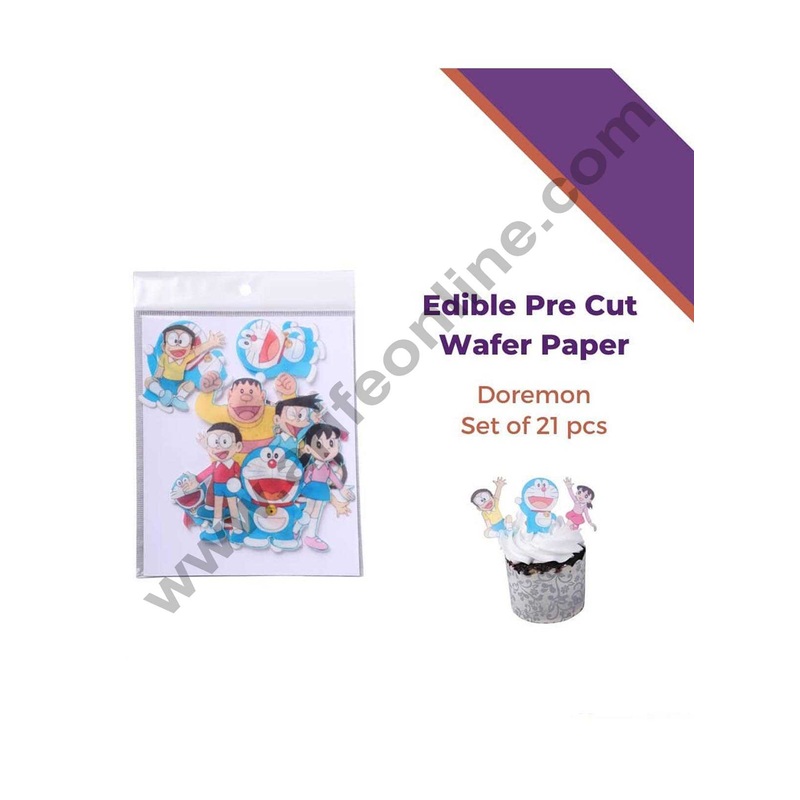 Cake Decor Edible Pre Cut Wafer Paper - Doremon Cake Topper -  (Set of 21pcs)