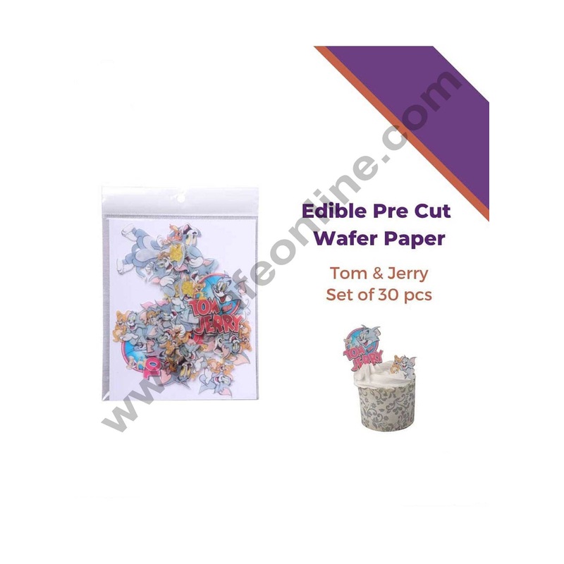 Cake Decor Edible Pre Cut Wafer Paper - Tom & Jerry Cake Topper -  (Set of 30pcs)