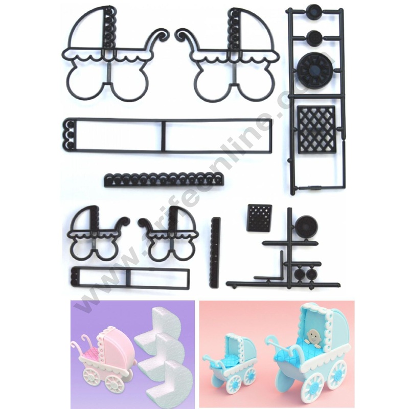 Cake Decor Patchwork Cutters  Make a Pram Patchwork Cookie Cutter Plastic Sugarcraft Cake Decorating Tools