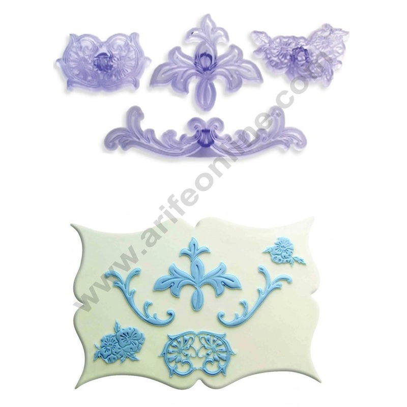 Cake Decor Patchwork Cutters Scrolls & Pansy Patchwork Cookie Cutter Plastic Sugarcraft Cake Decorating Tools