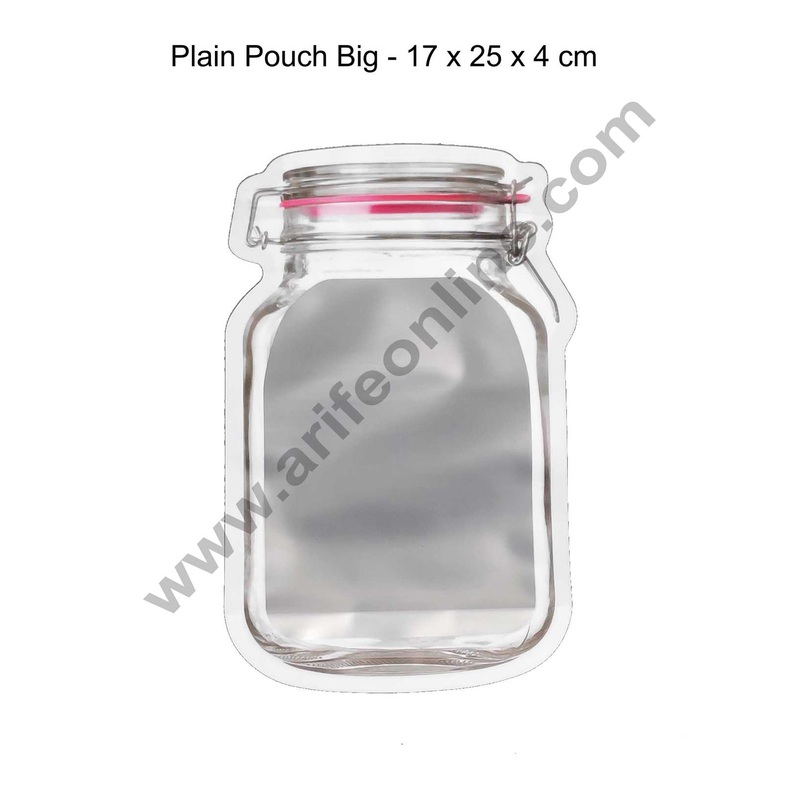 Cake Decor Plain Bottle Pouch Shape Plastics Juice Pouch and Chocolate Dry Fruit Random Color (Pack of 10) - Big