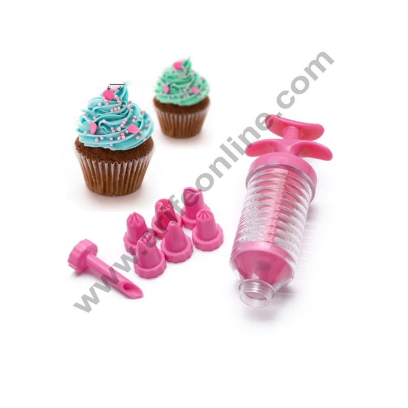 Cake Decor Plastic Icing Piping Syringe Tips Cake Decoration 8 pcs Nozzle Set