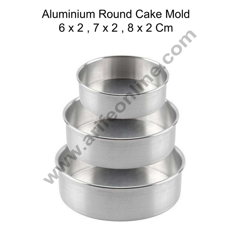 Cake Decor Round Shape Aluminum 3 in 1 Thali Cake Mould Set of 3