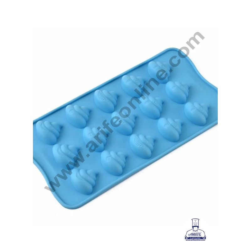 Cake Decor Silicon 15 Cavity Poop Smiley Chocolate Mould, Ice Mould, Chocolate Decorating Mould
