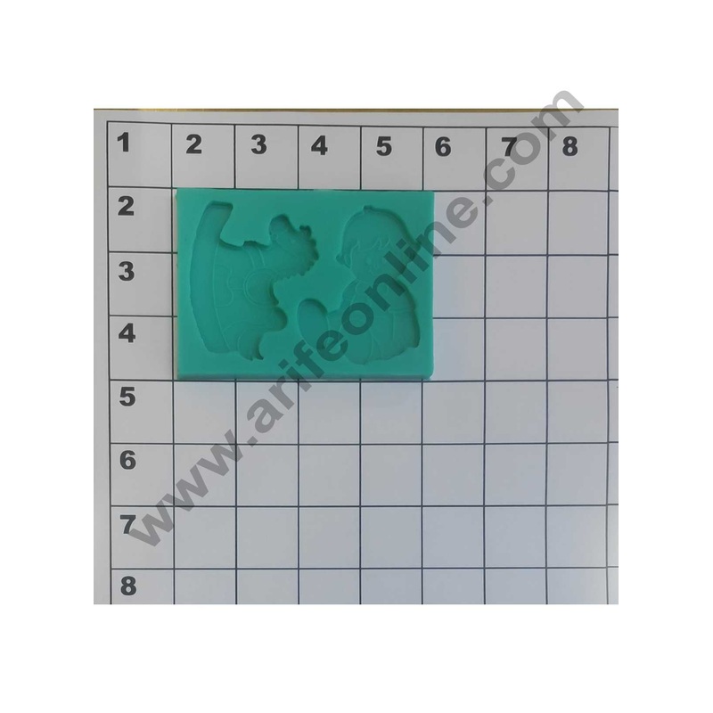 Cake Decor Silicon 2 Cavity  House and Baby Design Fondant Clay Marzipan Cake Decoration Mould