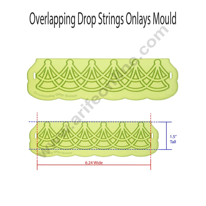 Cake Decor Silicone Overlapping Drop Strings Pattern Impression Onlays Fondant Clay Marzipan Cake Decoration Mould