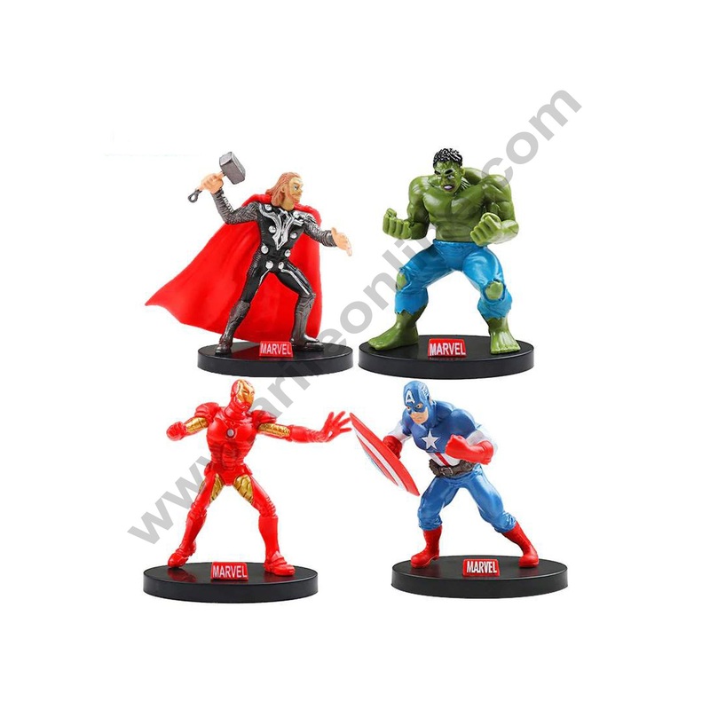 Cake Decor Toys 4 Pcs Set Big Avengers Toys Plastic Action Figures Toys