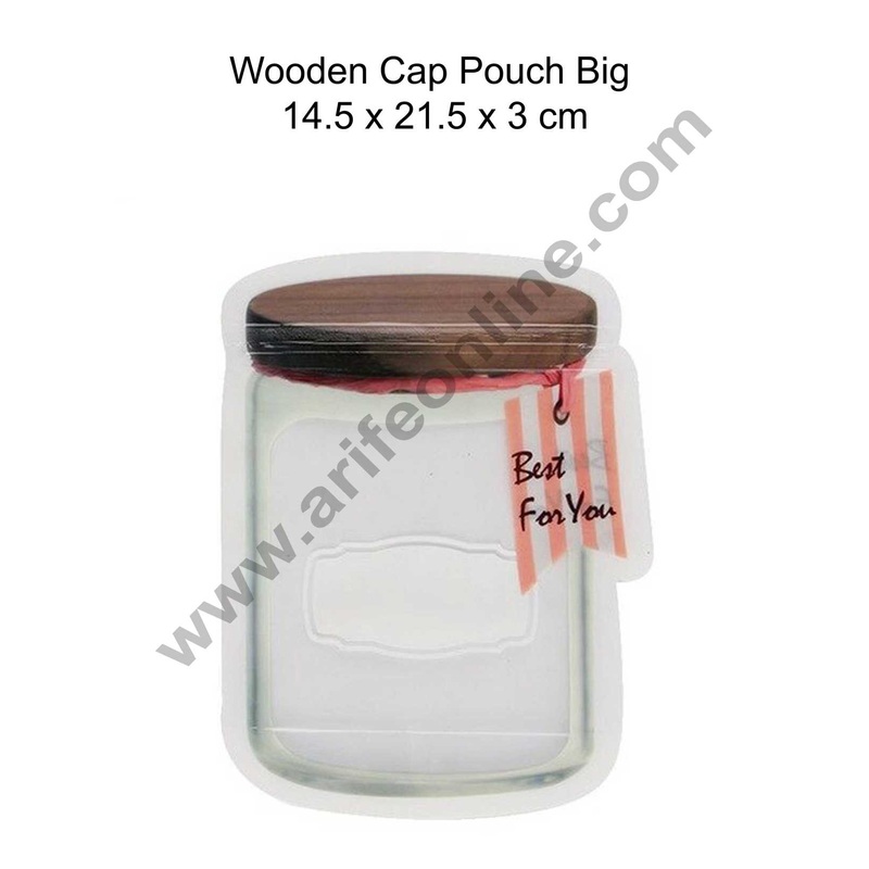 Cake Decor Wooden Cap Tag Bottle Pouch Shape Plastics and Chocolate Dry Fruit Random Color (Pack of 10) - Big