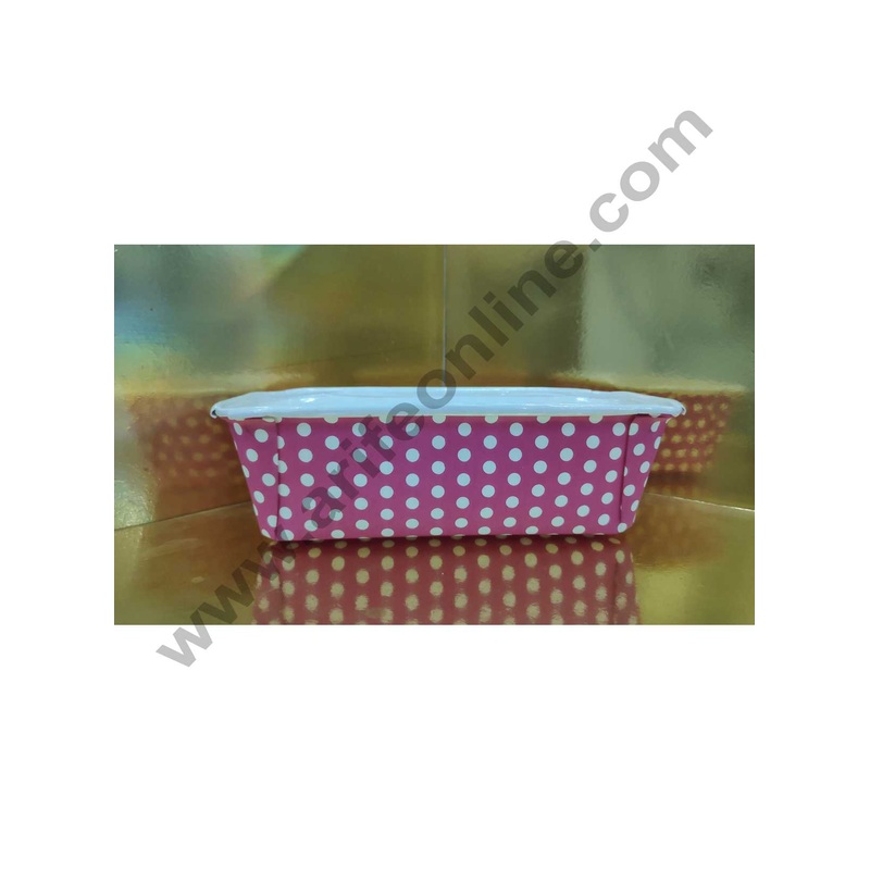 Novacart Bake & Serve Paper Baking Mould By Cake Decor - Polka Dot Plum Cake Mould Magenta 10 Pcs