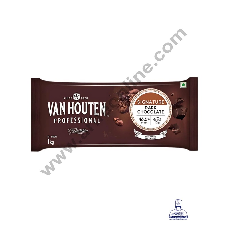 Van Houten - Dark Couverture Chocolate Slab - 46.5 Percent - 1kg