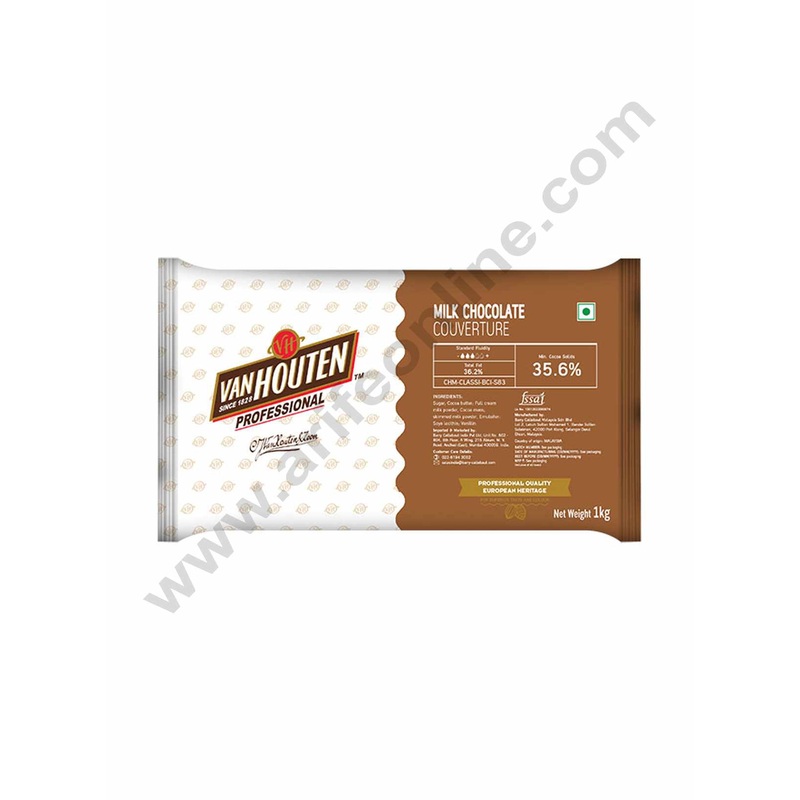 Van Houten - Milk Couverture Chocolate Slab - 35.6 Percent - 1kg