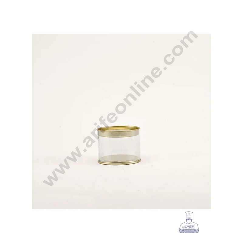 1 Piece Premium Transparent Plastic Containers with Golden Lids - 125 ml - CAKE DECOR