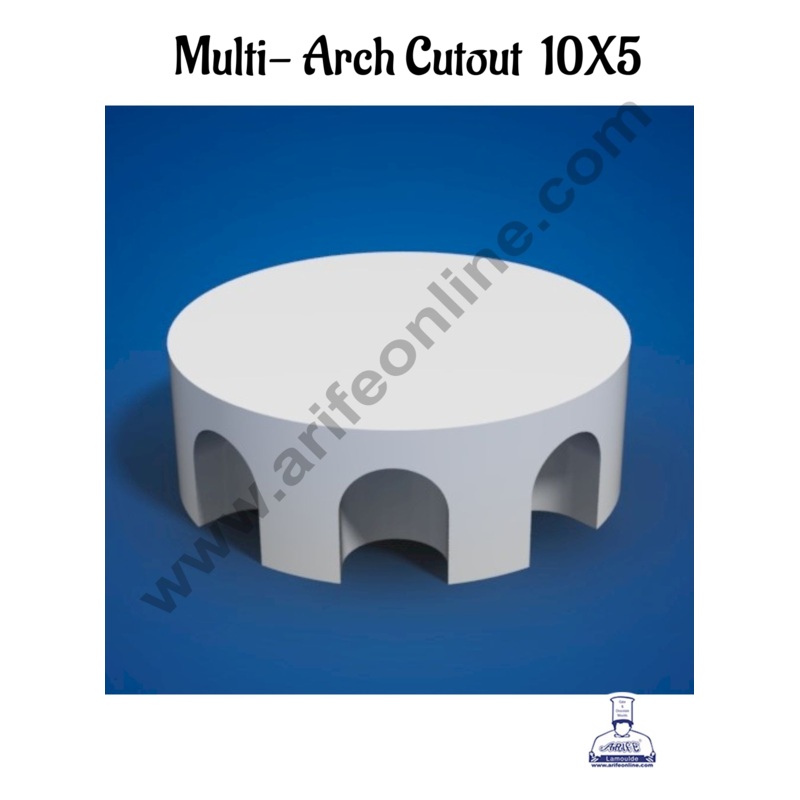 10 Inch Multi Arch Cut-out Cake Dummy - Dia 10" x H 5" (1 pc)- CAKE DECOR