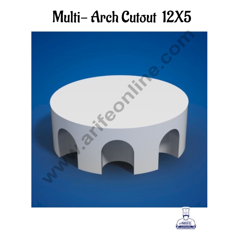 12 Inch Multi Arch Cut-out Cake Dummy - Dia 12" x H 5" (1 pc)- CAKE DECOR