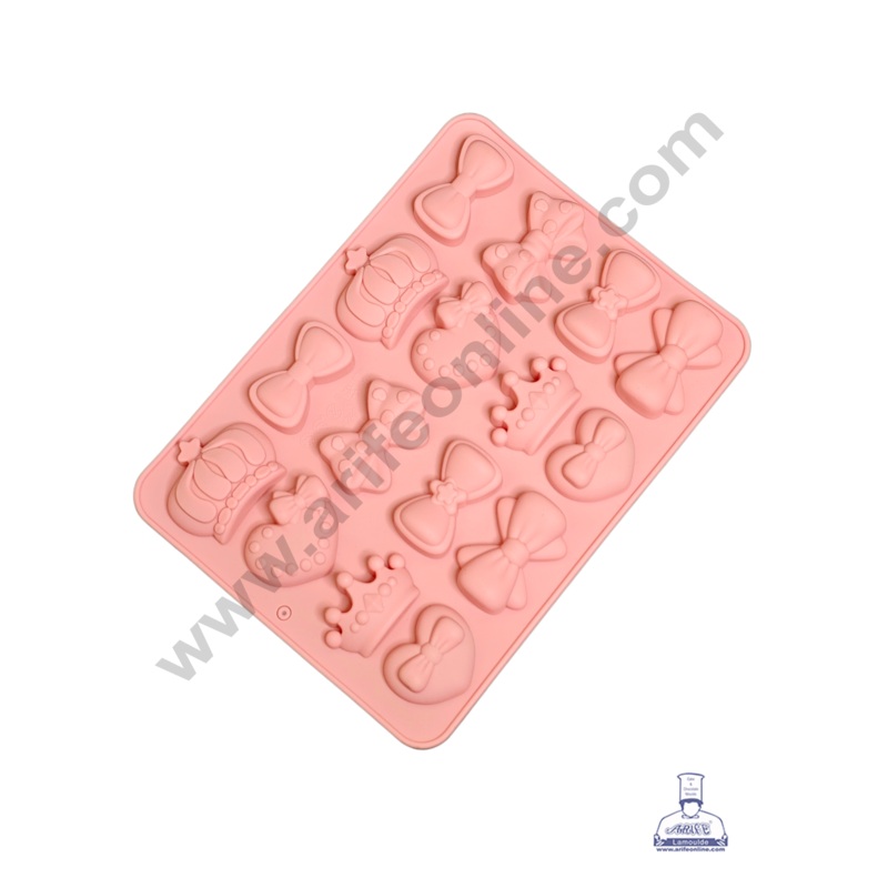 16 Cavity Different Shape Bow Heart Crown Mould Chocolate Silicon Mould - CAKE DECOR
