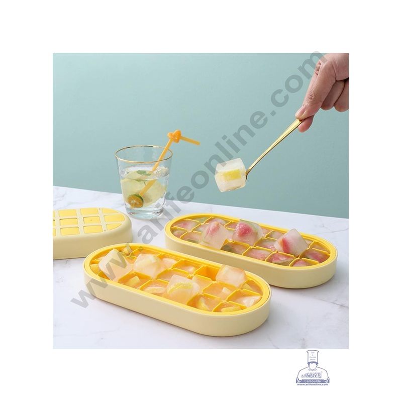21 Cavity Silicone Reusable Ice Cube Tray With Lid | Soft Silicone Ice Cube Maker Molds -