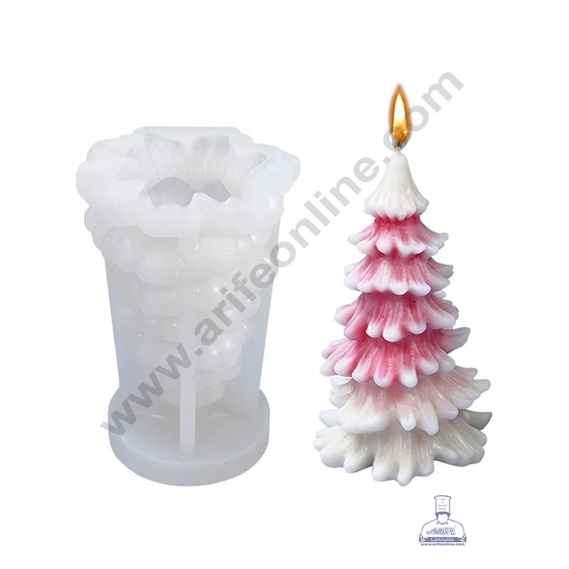 3D Silicon 1 Cavity Christmas Tree Shape Silicon Candle Mould, Silicon Soap Mould (SBSP-DYF6593) - CAKE DECOR