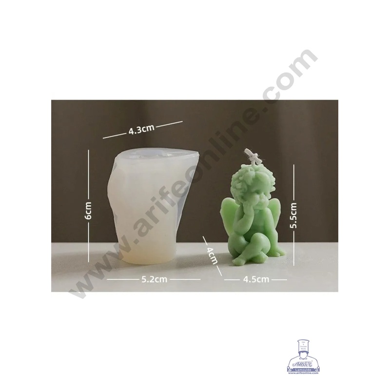 3D Silicon 1 Cavity Cute Little Angel Shape Silicon Candle Mould, Silicon Soap Mould (SBSP-DYF6977) - CAKE DECOR