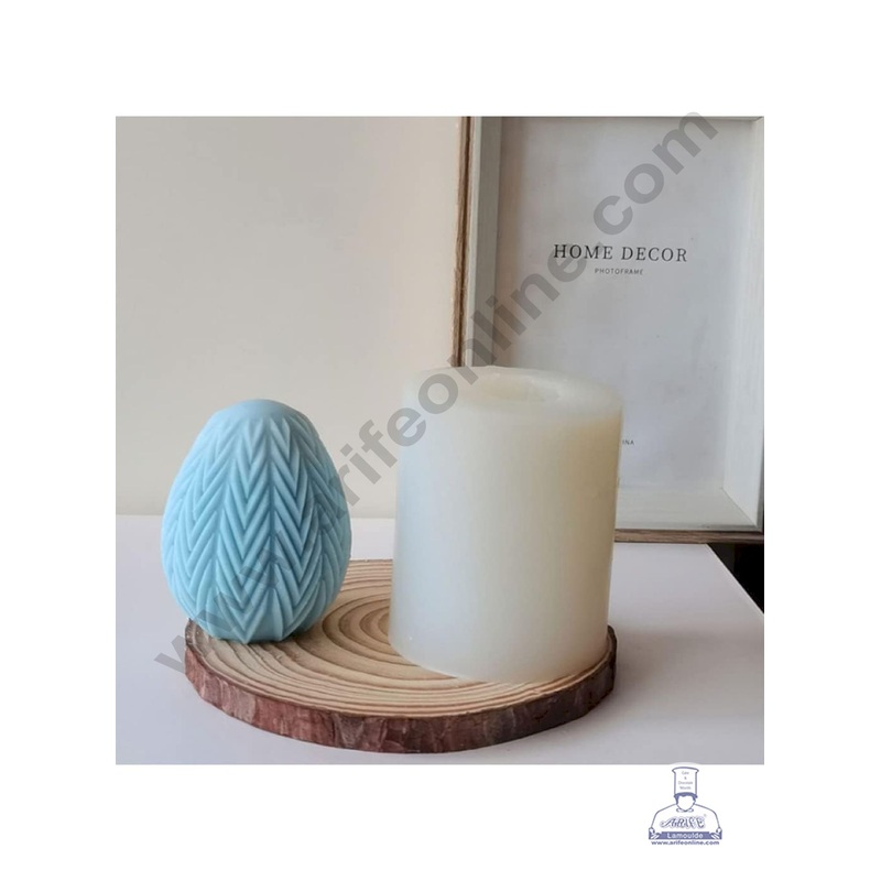 3D Silicon 1 Cavity Easter Egg Zig Zag Design Shape Silicon Candle Mould, Silicon Soap Mould (SBSP-DYF7030) - CAKE DECOR