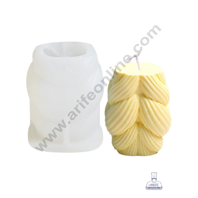3D Silicon 1 Cavity Fancy Twisted Pillar Design Silicon Candle Mould, Silicon Soap Mould (SBSP-DYF6999) - CAKE DECOR