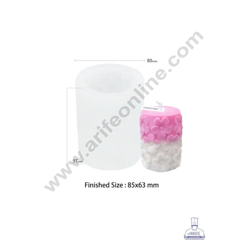 3D Silicon 1 Cavity Floral Design Shape Silicon Candle Mould, Silicon Soap Mould (SBSP-DYF6736) - CAKE DECOR