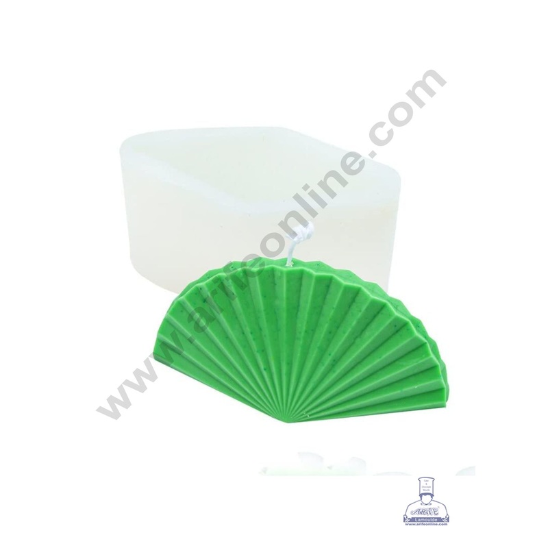3D Silicon 1 Cavity Geometric Fan Shape Silicon Candle Mould, Silicon Soap Mould (SBSP-DYF6633) - CAKE DECOR