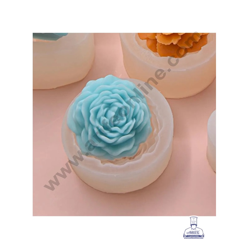 3D Silicon 1 Cavity Large Peony Flower Shape Silicon Candle Mould, Silicon Soap Mould (SBSP-DYF7308) - CAKE DECOR