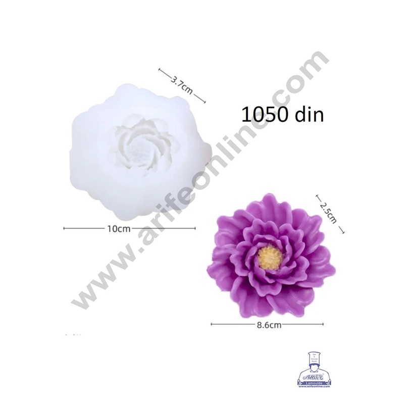 3D Silicon 1 Cavity Mini Peony Flower Design Shape Silicon Candle Mould, Silicon Soap Mould (SBSP-DYF7360) - CAKE DECOR