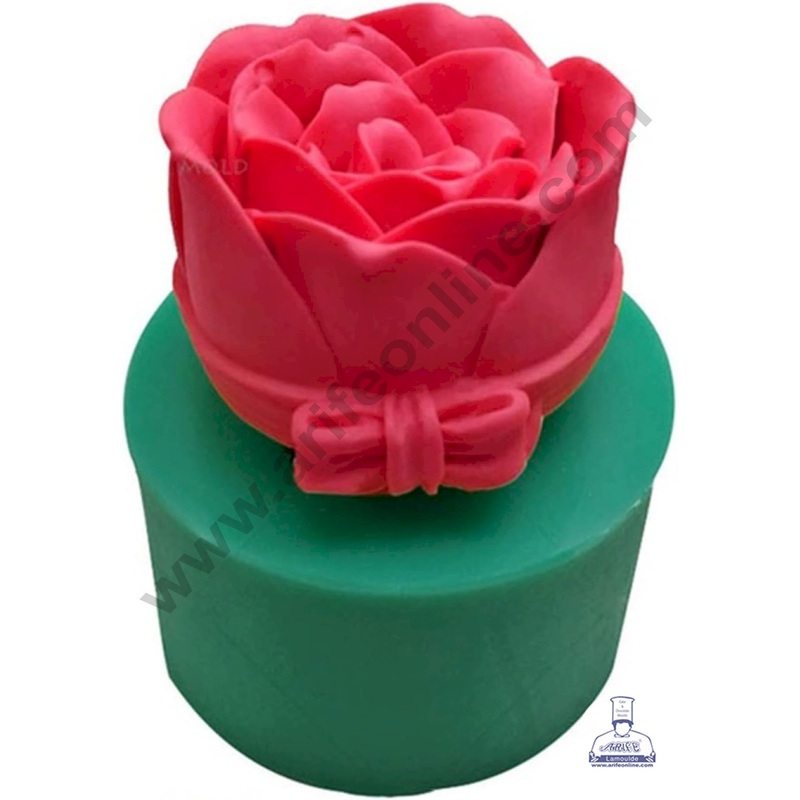 3D Silicon 1 Cavity Rose Shape Silicon Candle Mould, Silicon Soap Mould (SBSP-DYF6700) - CAKE DECOR