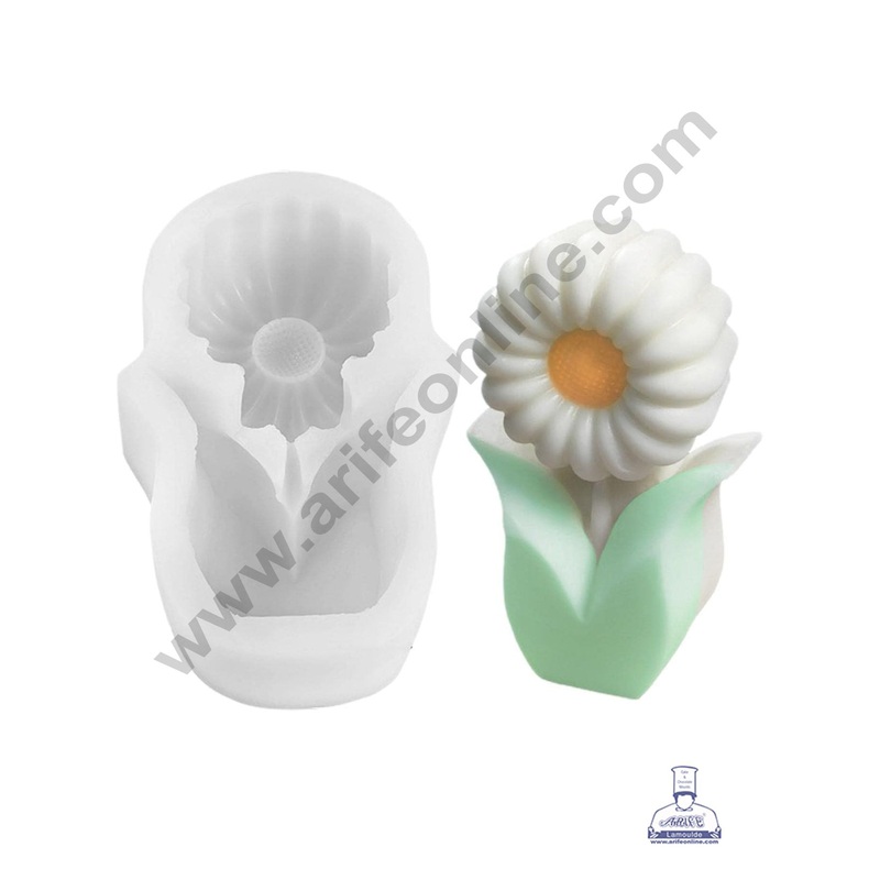 3D Silicon 1 Cavity Sunflower Plant Shape Silicon Candle Mould, Silicon Soap Mould (SBSP-DYF6508) - CAKE DECOR