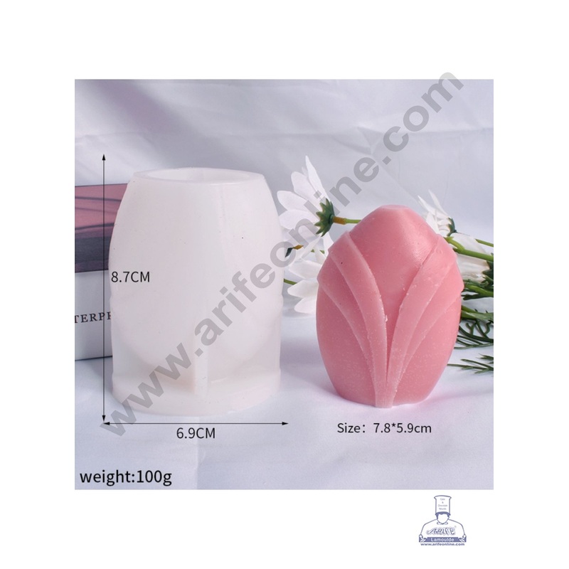 3D Silicon 1 Cavity Tulip Shape Silicon Candle Mould, Silicon Soap Mould (SBSP-DYF7006) - CAKE DECOR