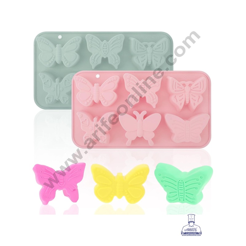 6 Cavity Assorted Beautiful Butterflies Silicone Mould Silicon Jelly Mold (SB-LBM1426) - CAKE DECOR
