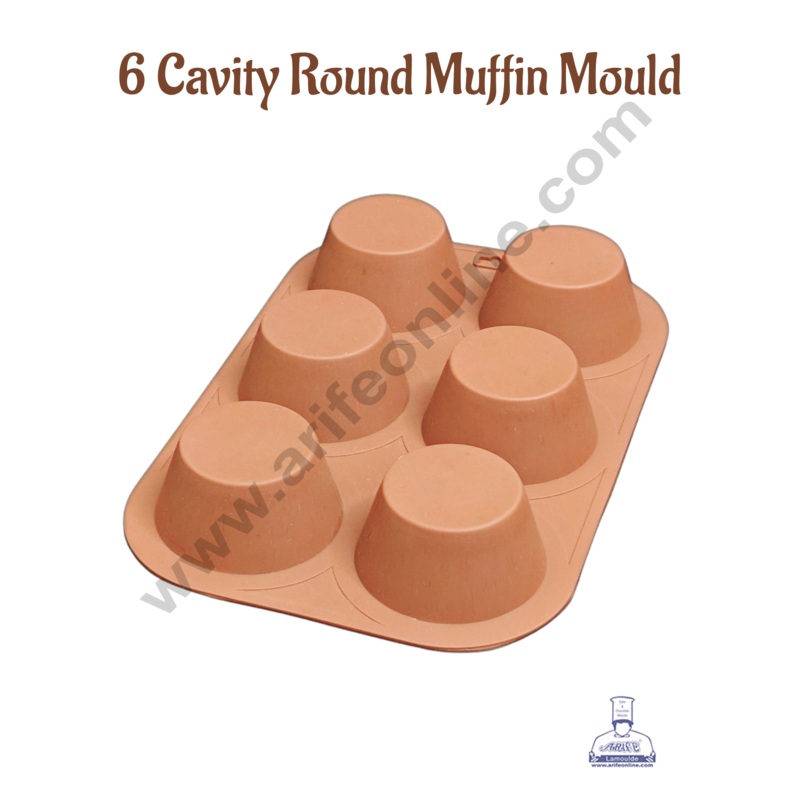 6 Cavity Round Muffin Mould Chocolate Silicon Mould - CAKE DECOR