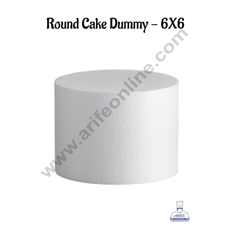 6 Inch Round Cake Dummy - Dia 6" x H 6" (1 pc)- CAKE DECOR