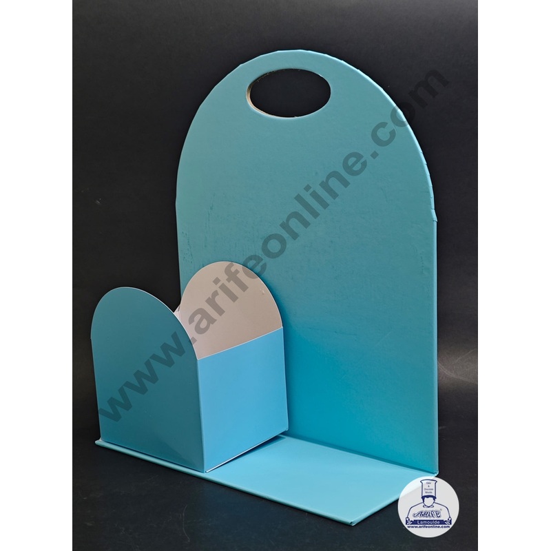Blue Foldable Cake and Flower Hamper - CAKE DECOR