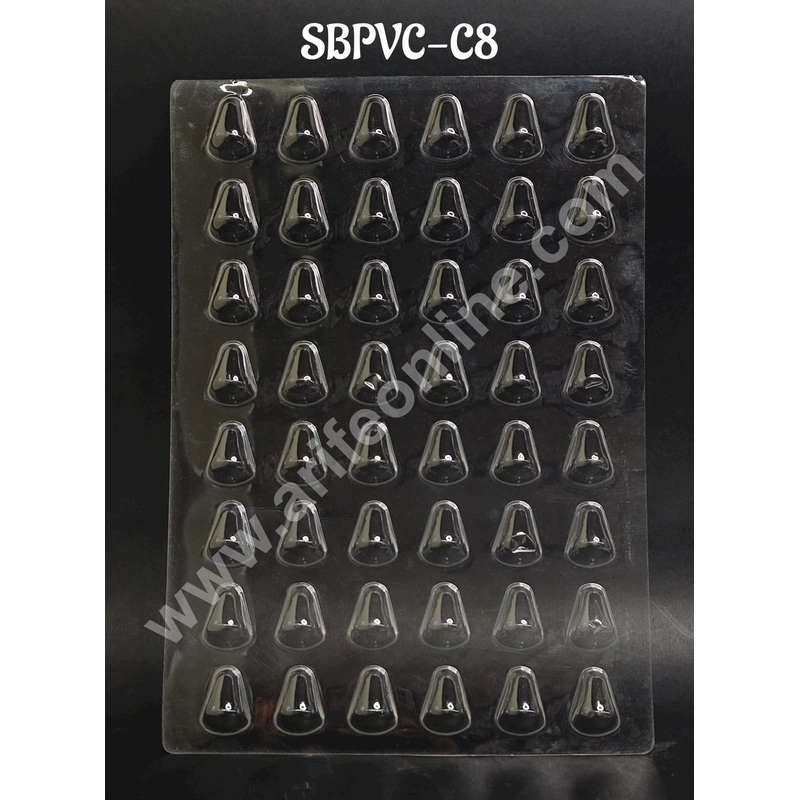 Clear Plastic PVC Conical Design Chocolate Mould  48 Cavity | Polycarbonate Mold (5 pc Pack) - CAKE DECOR