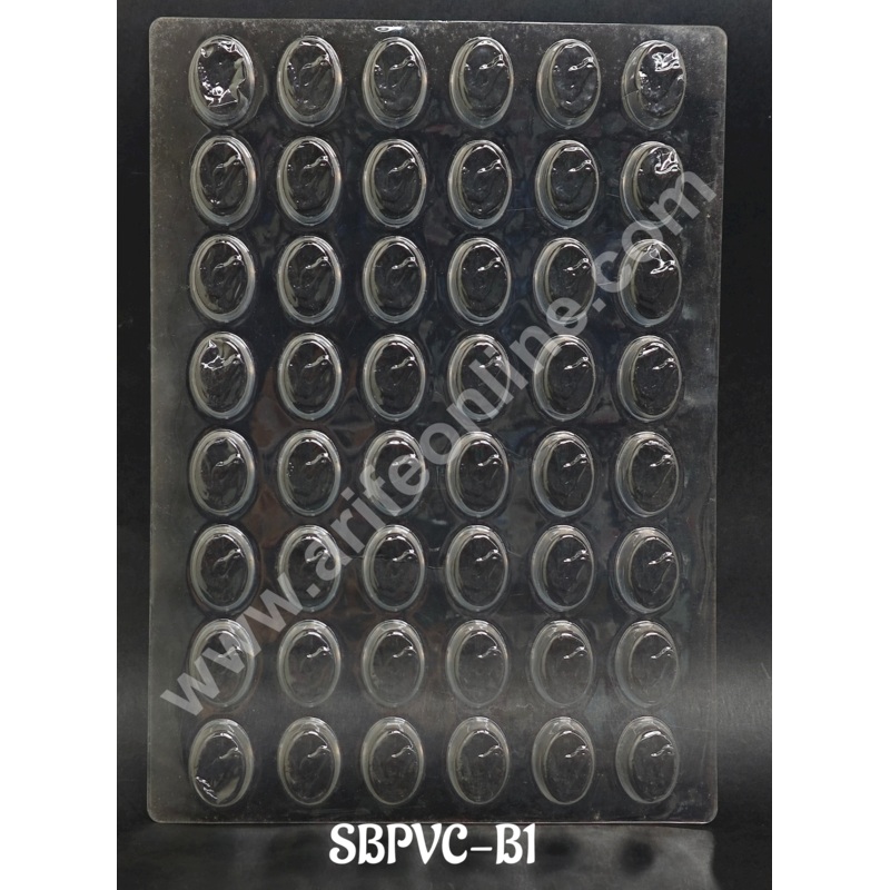 Clear Plastic PVC Horse Face Round Design Chocolate Mould  48 Cavity | Polycarbonate Mold (5 pc Pack) - CAKE DECOR