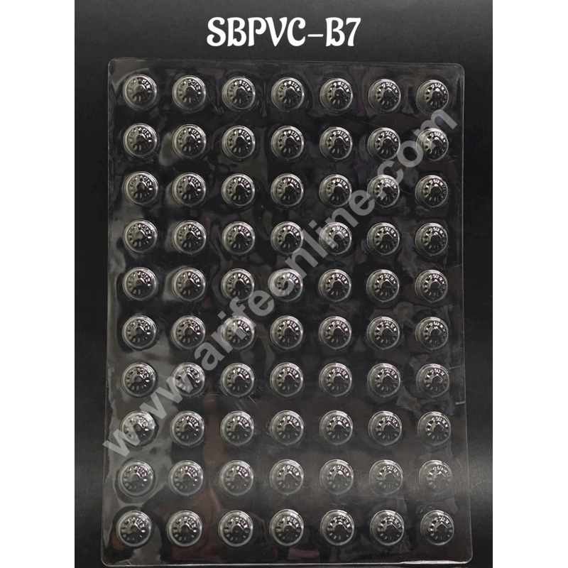 Clear Plastic PVC Round With Small Heart Design Chocolate Mould  70 Cavity | Round Shape Polycarbonate Mold (5 pc Pack) - CAKE DECOR
