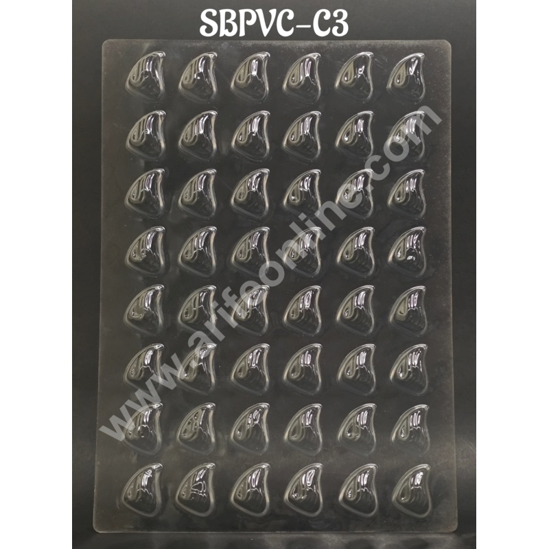 Clear Plastic PVC Swan Wing Design Chocolate Mould  48 Cavity | Polycarbonate Mold (5 pc Pack) - CAKE DECOR