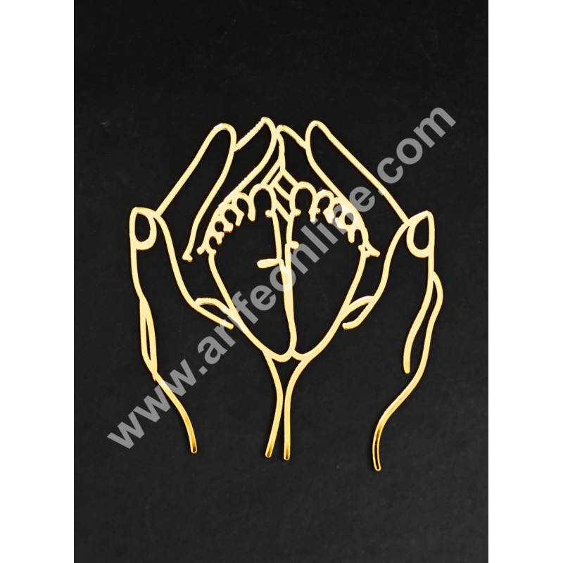 Mother's Day Cake Topper  Baby Feet in Mother's Hands | Gold Acrylic Cake Decoration - Cake Decor