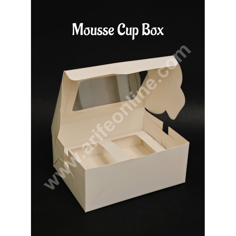 Mousse Cup Box with Cavity  Elegant Dessert Packaging with Clear Window (2 Cavity) - CAKE DECOR