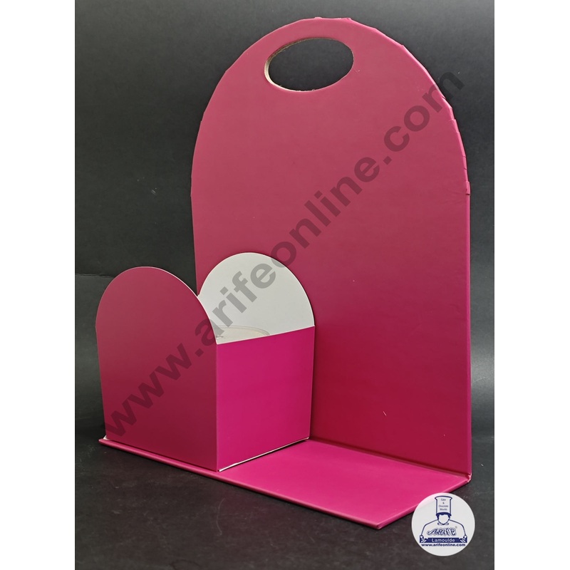 Pink Foldable Cake and Flower Hamper - CAKE DECOR